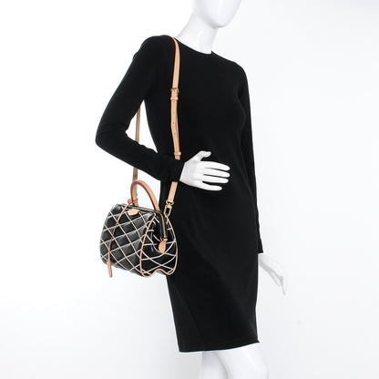 Louis Vuitton Lambskin Malletage Doc BB Black Natural 2 of 9