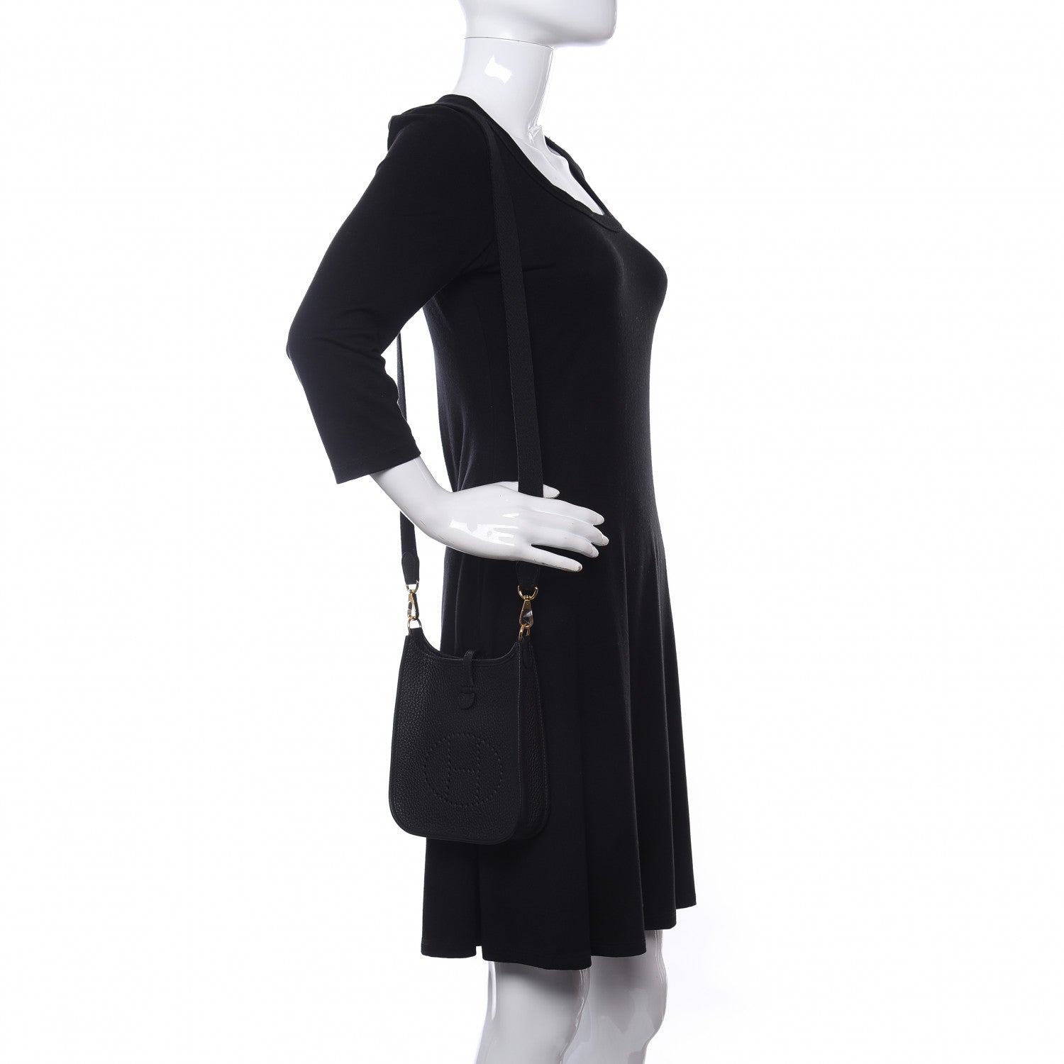 Hermes Taurillon Clemence Evelyne TPM Black 2 of 11