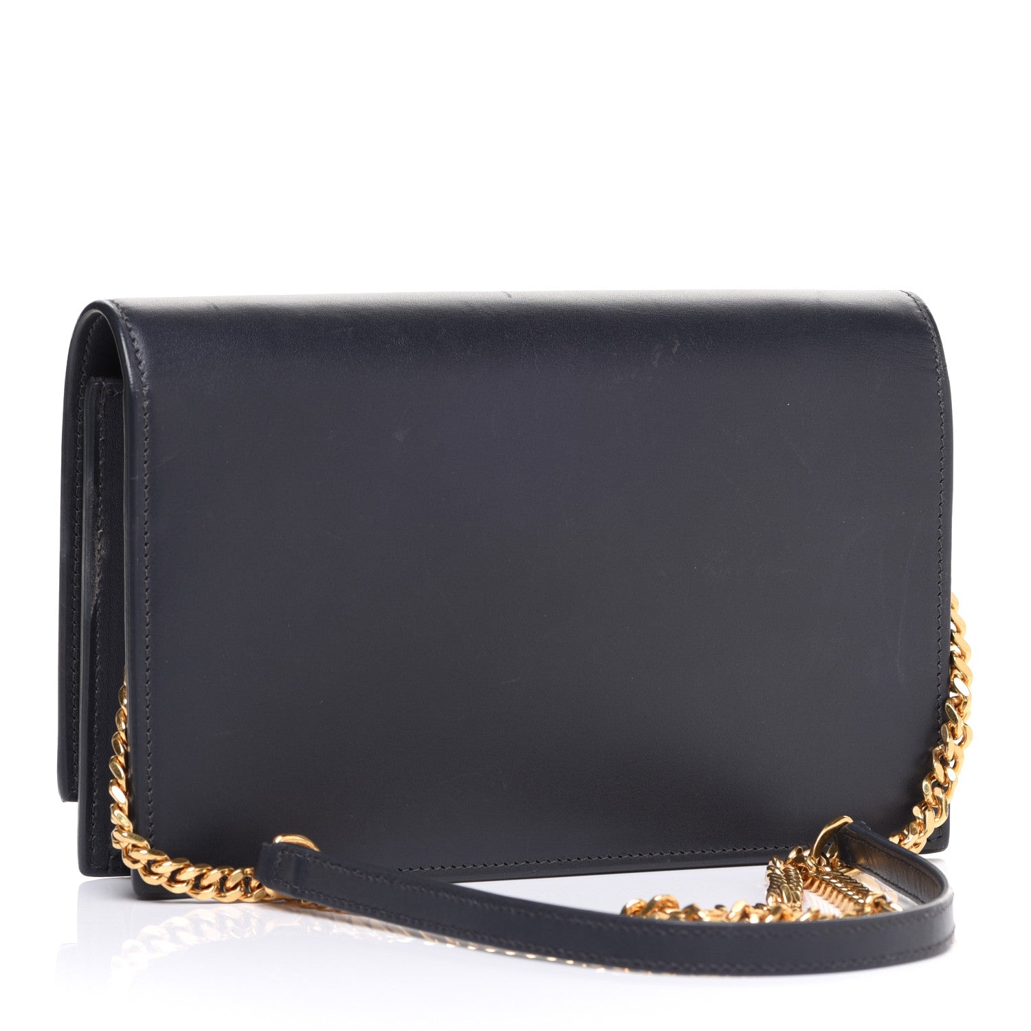 Saint Laurent Smooth Calfskin Classic Monogram Kate Tassel Chain Wallet Marine 2 of 11