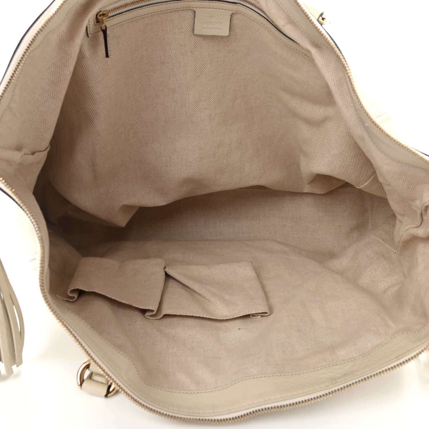 Gucci Pebbled Calfskin Large Soho Top Handle Bag Off White 5 of 12