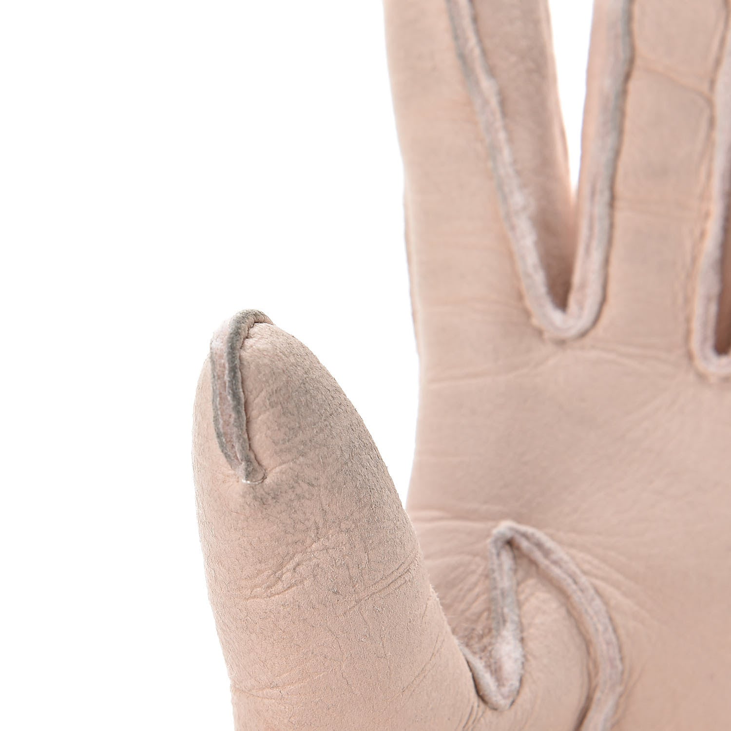 Chanel Shearling Quilted CC Gloves 7.5 Light Pink 5 of 13