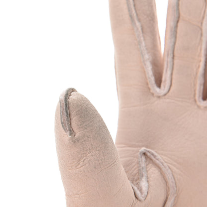 Chanel Shearling Quilted CC Gloves 7.5 Light Pink 5 of 13