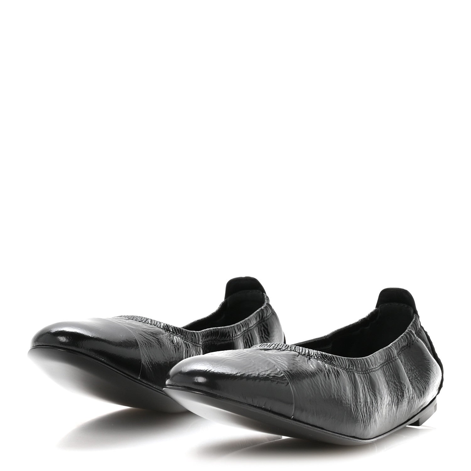Chanel Lambskin Shiny Goatskin Calfskin Ballerina Flats 39.5 Black 4 of 9