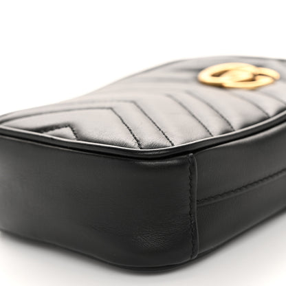 Gucci Calfskin Matelasse Mini GG Marmont Crossbody Bag Black 10 of 10