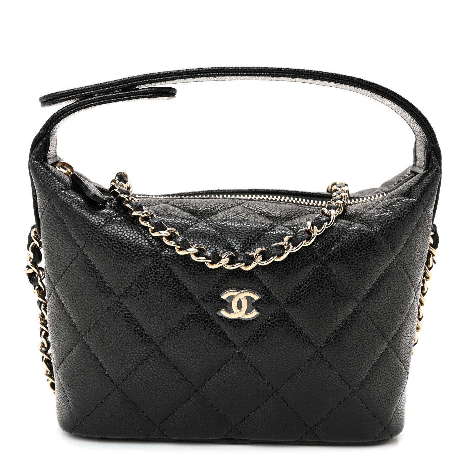 Chanel Caviar Quilted Hobo Clutch With Chain  Black 1 of 10