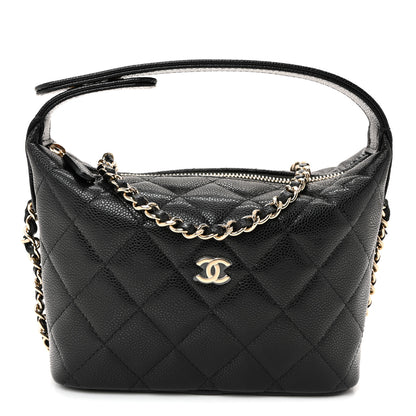 Chanel Caviar Quilted Hobo Clutch With Chain  Black 1 of 10