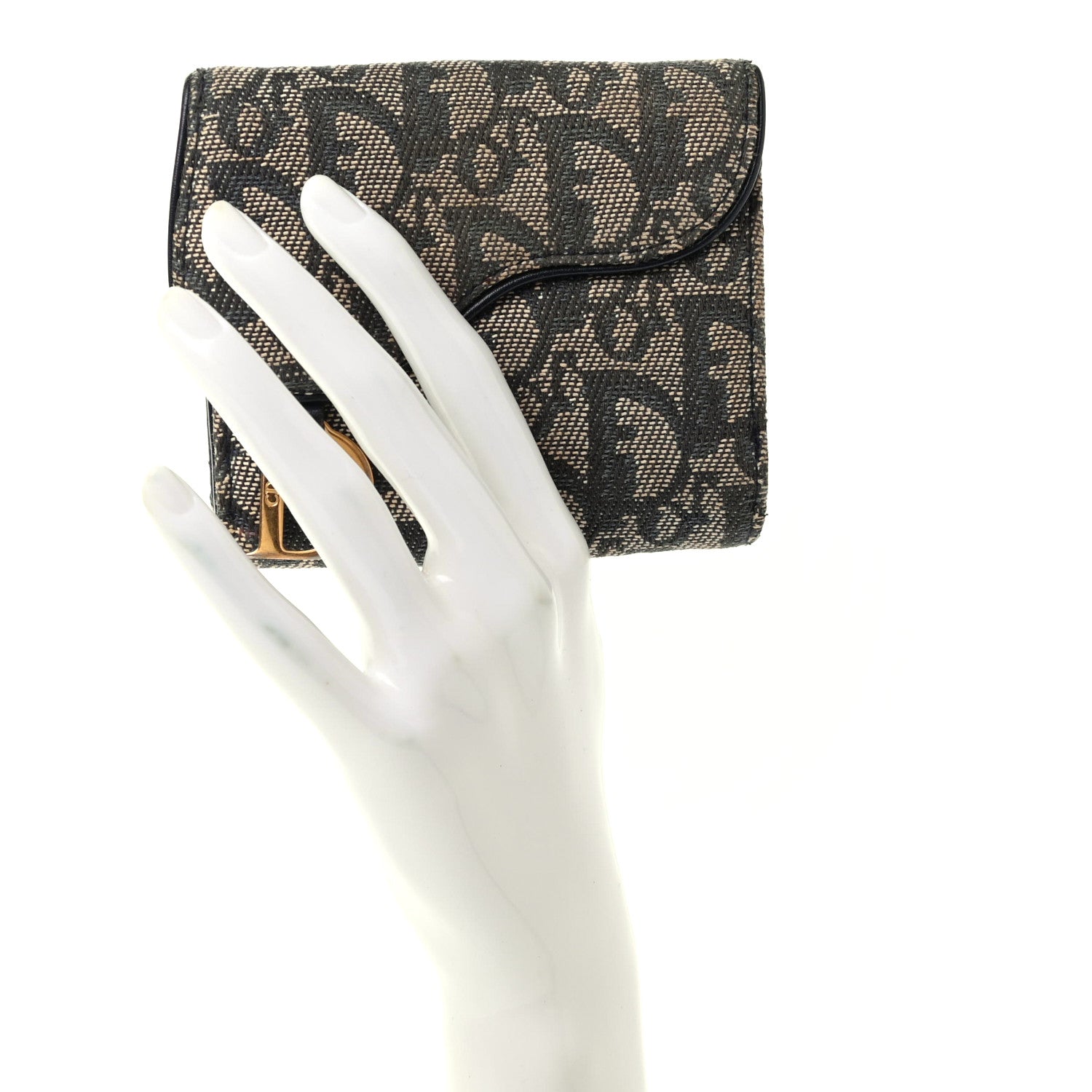 Christian Dior Monogram Compact Saddle Wallet Blue 2 of 10