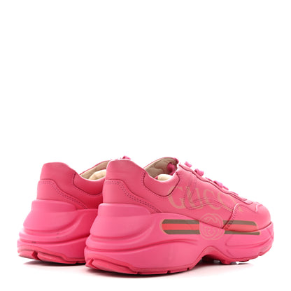 Gucci Calfskin Logo Womens Rhyton Sneakers 35 Box Pink 5 of 11
