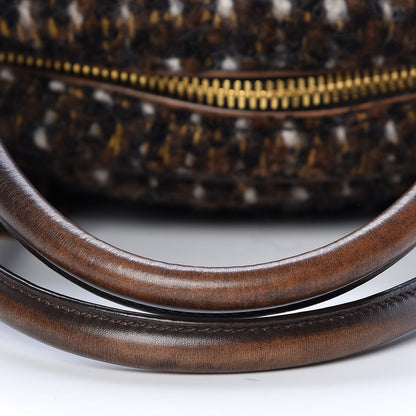 Prada Tessuto Tweed Vitello Bowling Bag Cacao Knicker 18 of 20