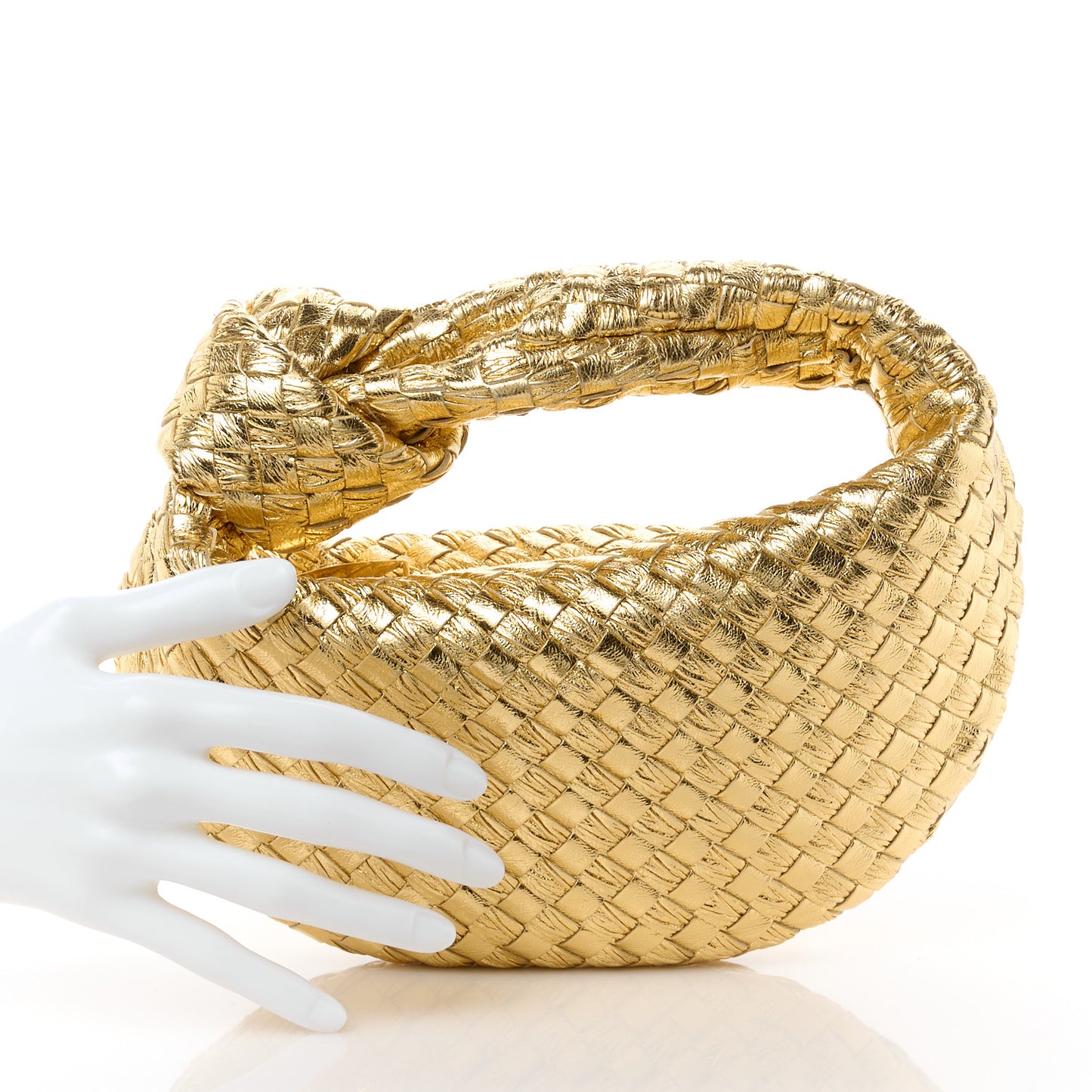 Metallic Nappa Intrecciato Mini Jodie Gold