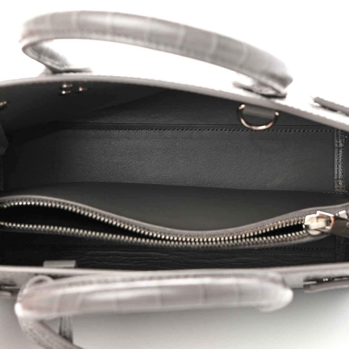 Calfskin Crocodile Embossed Baby Sac De Jour Fog