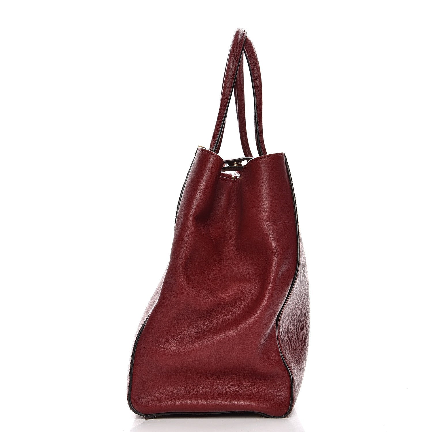 Fendi Vitello Elite Regular 2Jours Tote Rosso Scuro Ciliegia 9 of 16