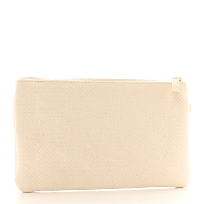 Chanel Mixed Fibers Small Deauville Pouch White 3 of 6