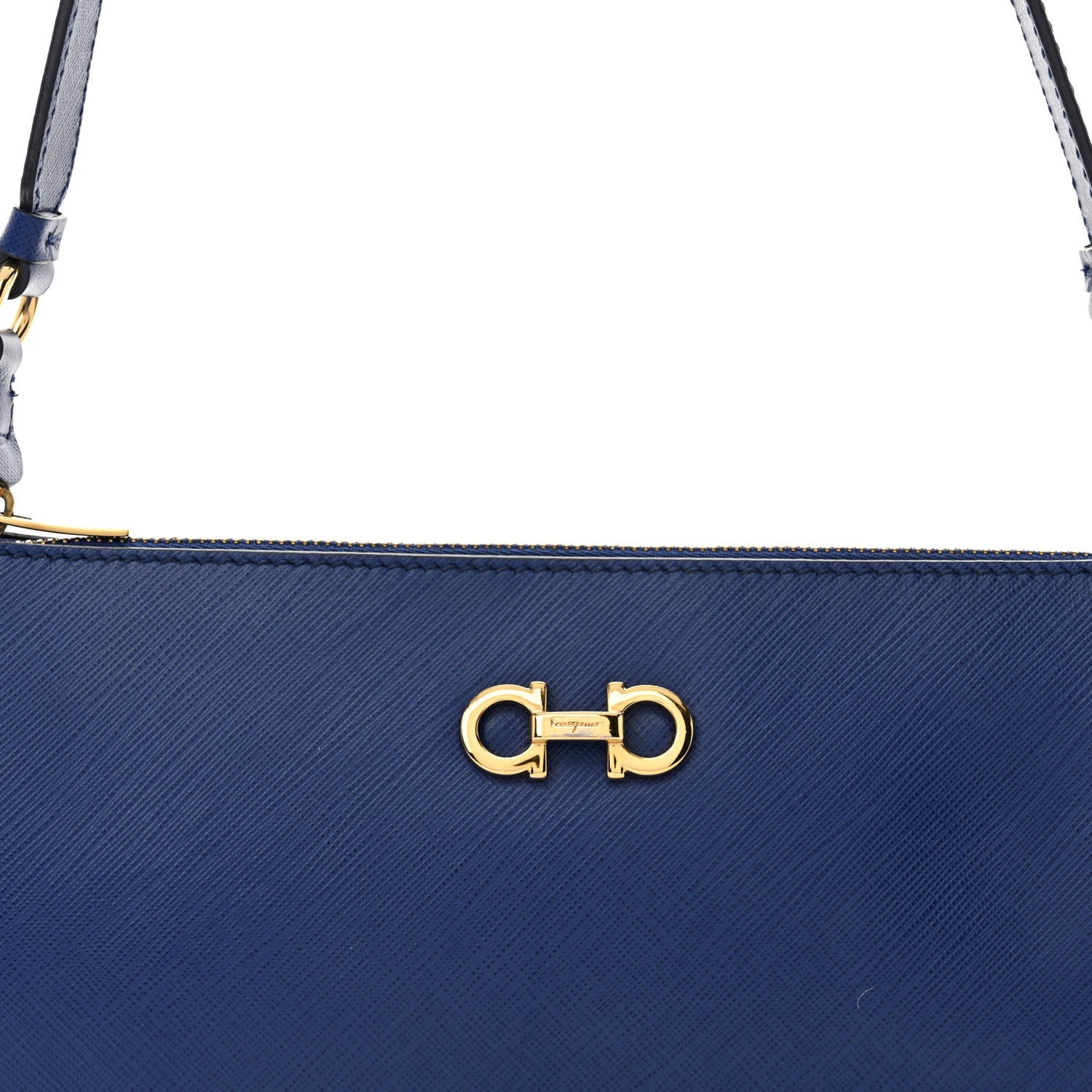 Salvatore Ferragamo Calfskin Shoulder Bag Blue 8 of 11