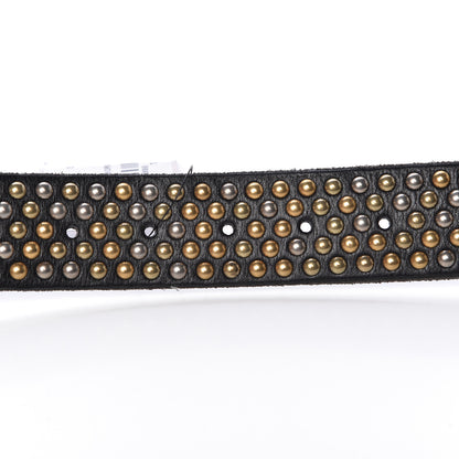 Gucci Calfskin Studded Feline Belt 105 42 Black 5 of 7