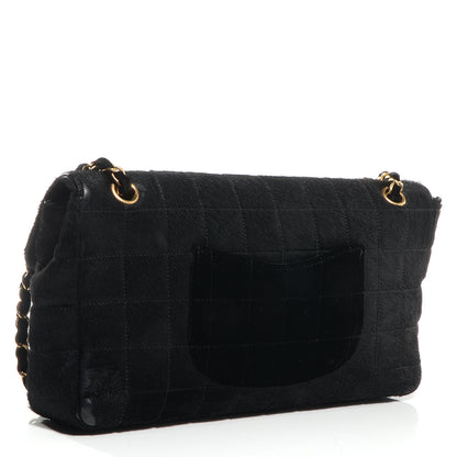 Chanel Pony Hair Velvet Chocolate Bar Flap Black 2 of 10