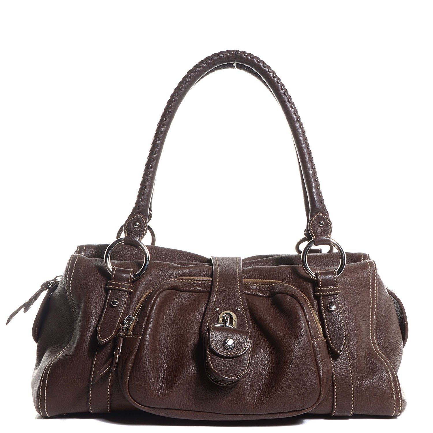 Miu Miu Leather Satchel Brown 1 of 10