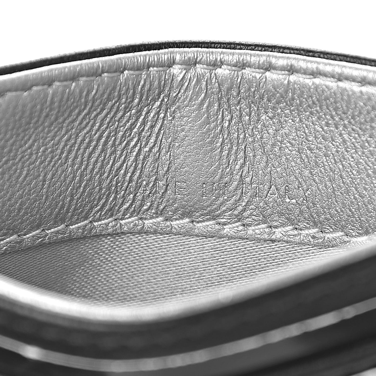 Lambskin Camellia Embossed Card Holder Black