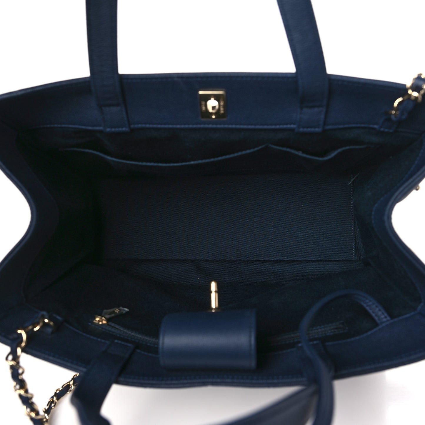Caviar Quilted Large Business Affinity Shopping Bag Navy
