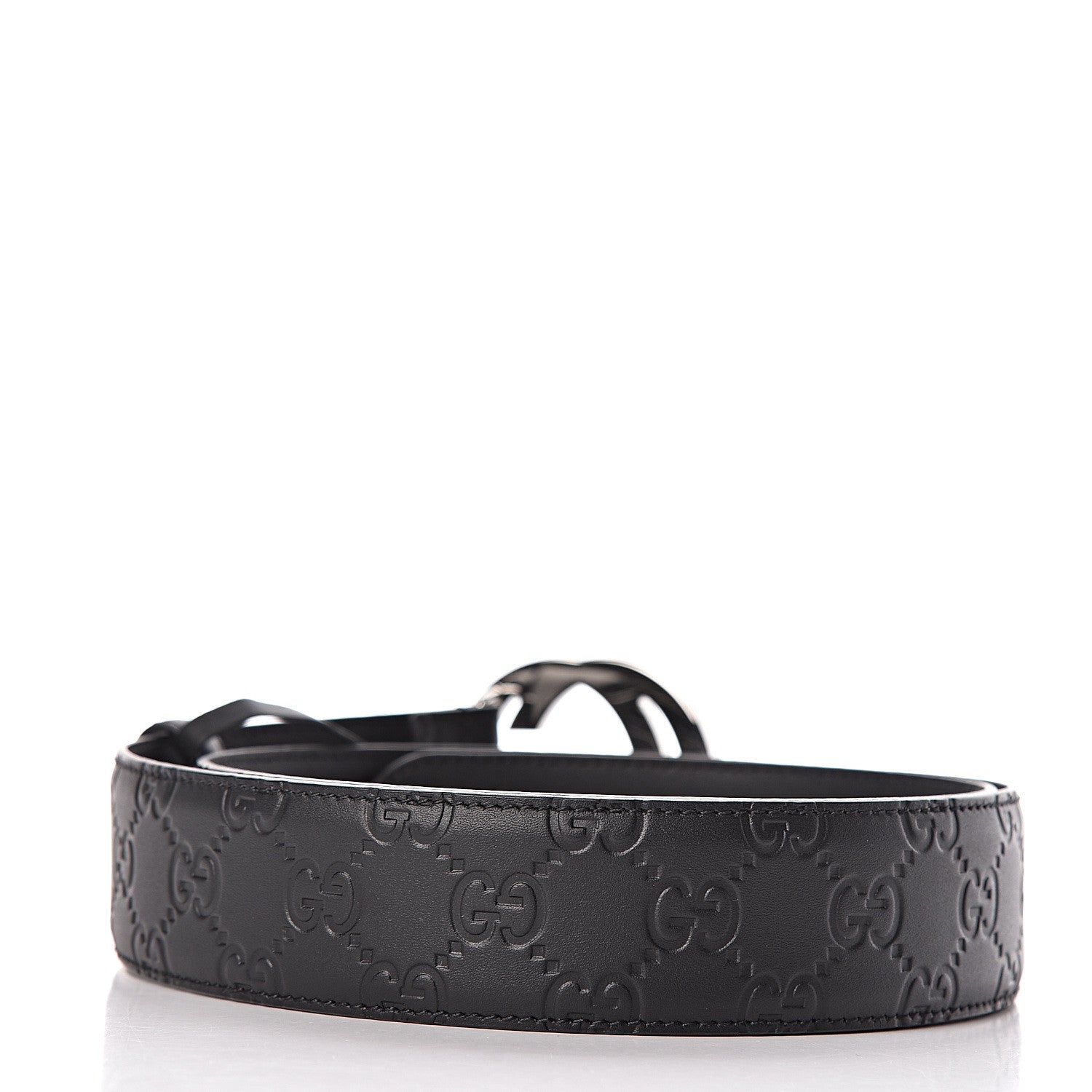 Gucci Guccissima Signature Interlocking G 40mm Belt 95 38 Black 3 of 7