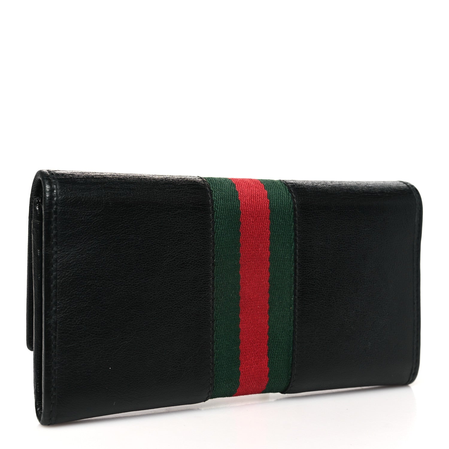 Gucci Calfskin Web Rajah Continental Wallet Black 3 of 9