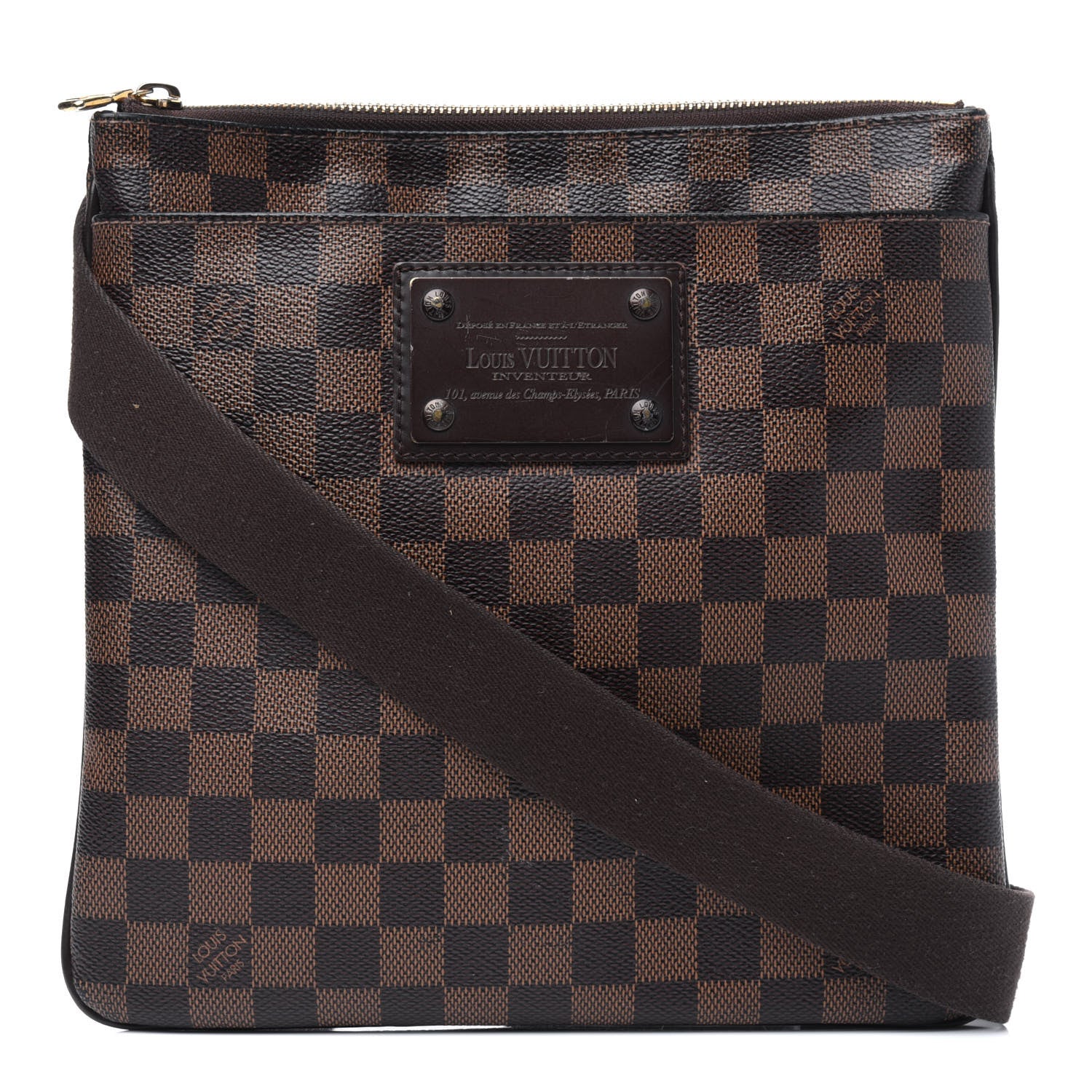 Louis Vuitton Damier Ebene Brooklyn Flat Pochette 1 of 17