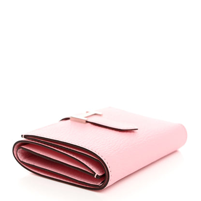 Hermes Chevre Mysore Tri-Fold Compact Bearn Wallet Rose Sakura 4 of 7