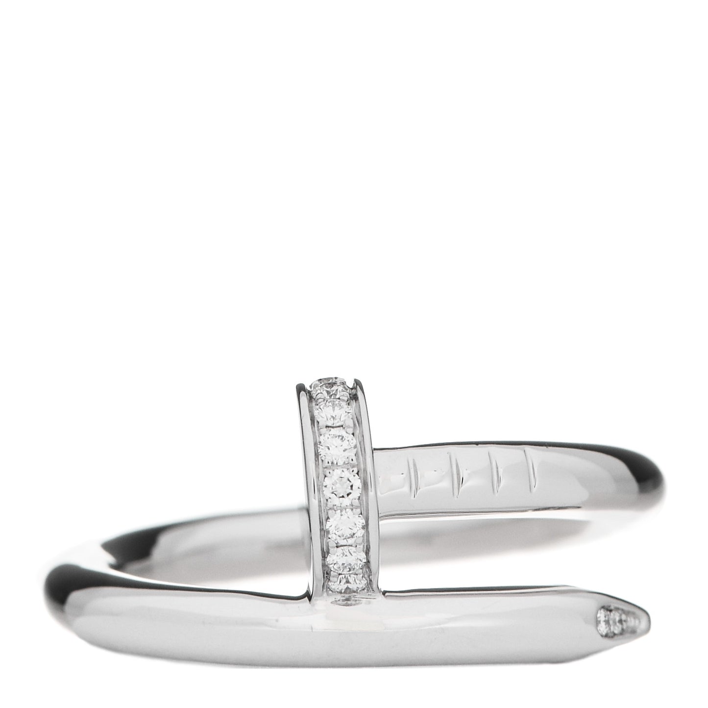 18K White Gold Diamond Juste Un Clou Ring 52 6