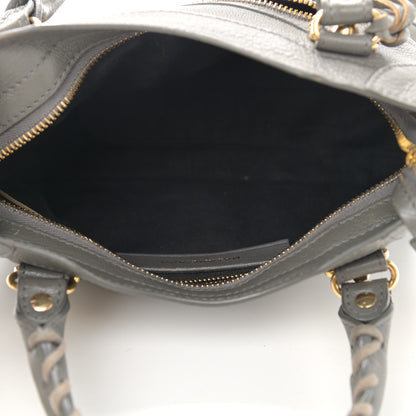 Balenciaga Chevre Gold Metallic Edge Hardware Mini City Gris Acier 5 of 12