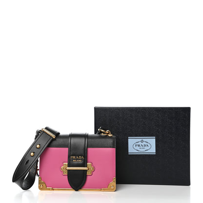 Prada City Calf Saffiano Cahier Bag Fuxia Black 12 of 12