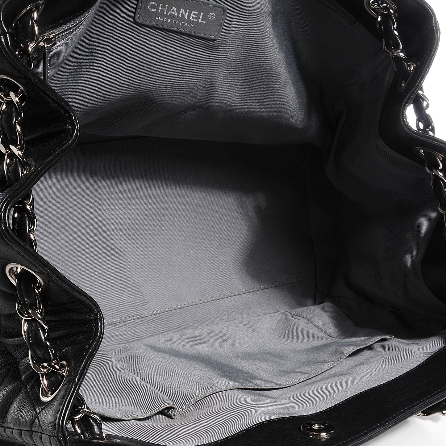 Calfskin Coco Bengal Open Accordion Tote Black