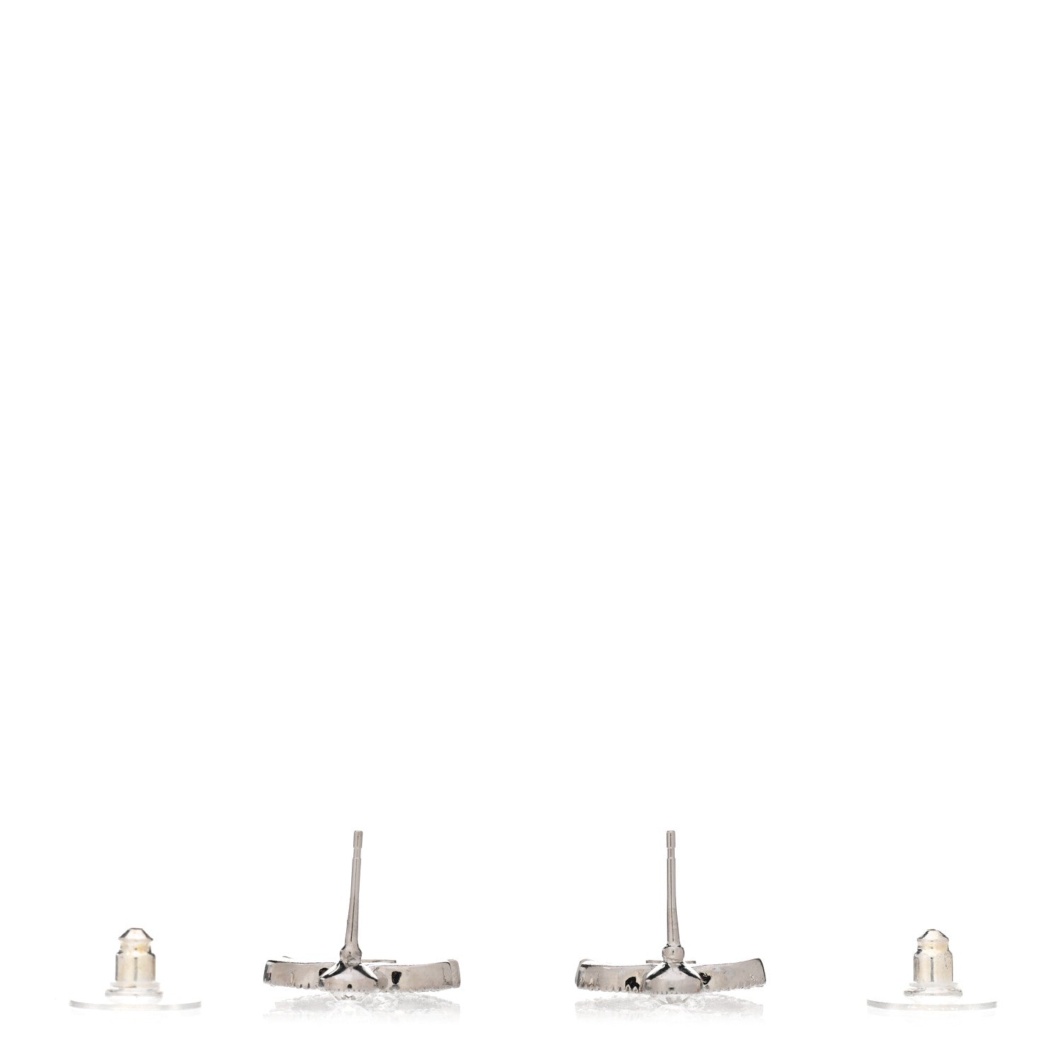 Chanel Crystal CC Earrings Silver 3 of 5