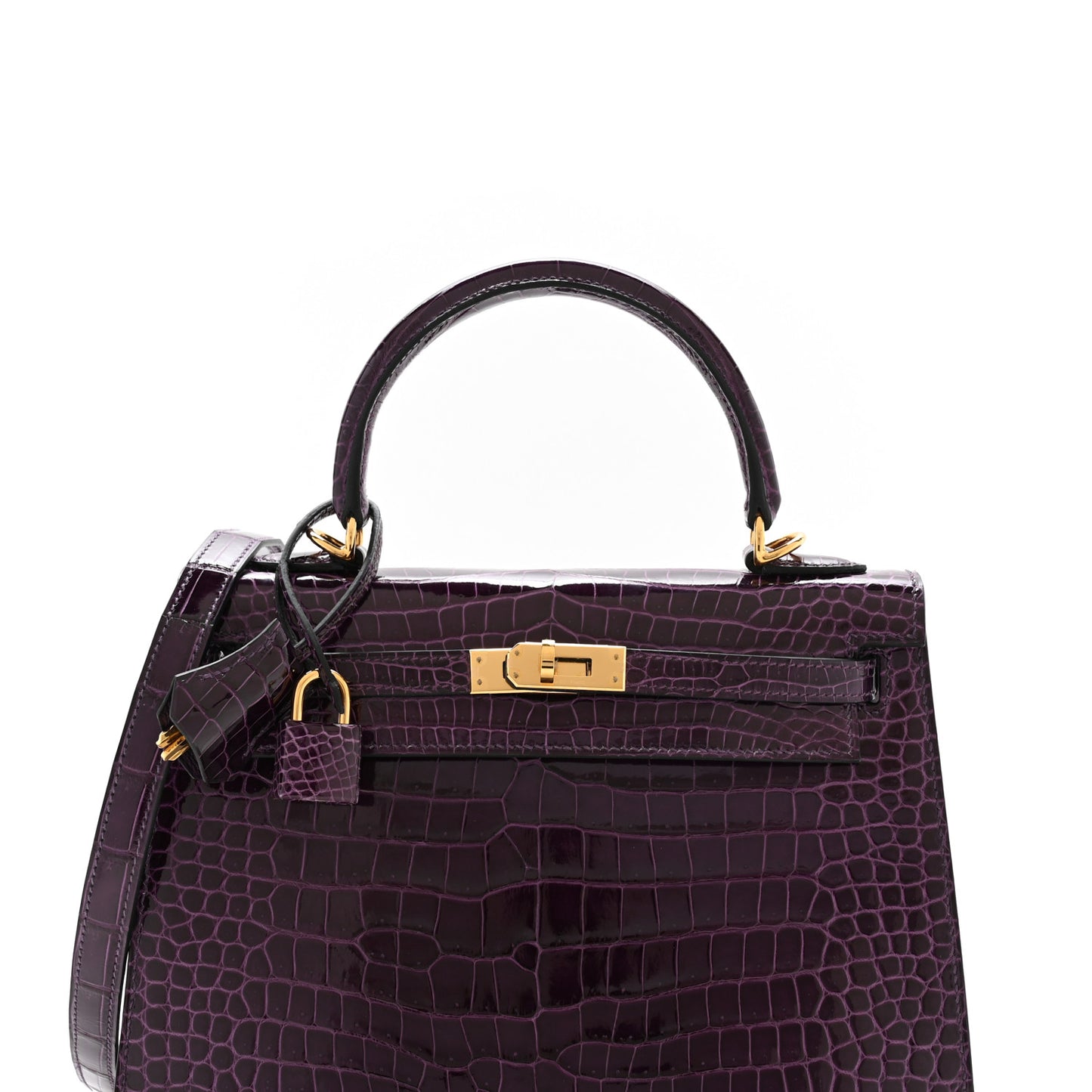 Shiny Porosus Crocodile Kelly Sellier 25 Amethyst