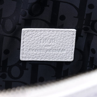 Christian Dior X DANIEL ARSHAM Grained Calfskin Newspaper Print Saddle Bag White 5 of 8