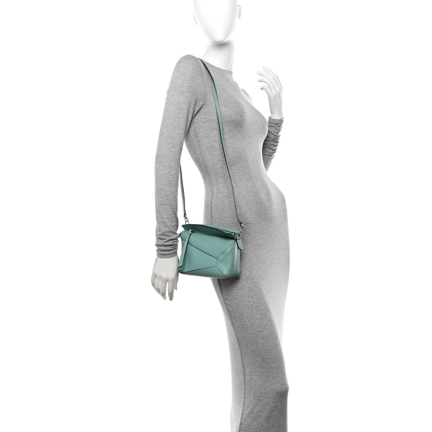 Loewe Goatskin Mini Puzzle Edge Bag Fresh Mint 1584674 – FASHIONPHILE