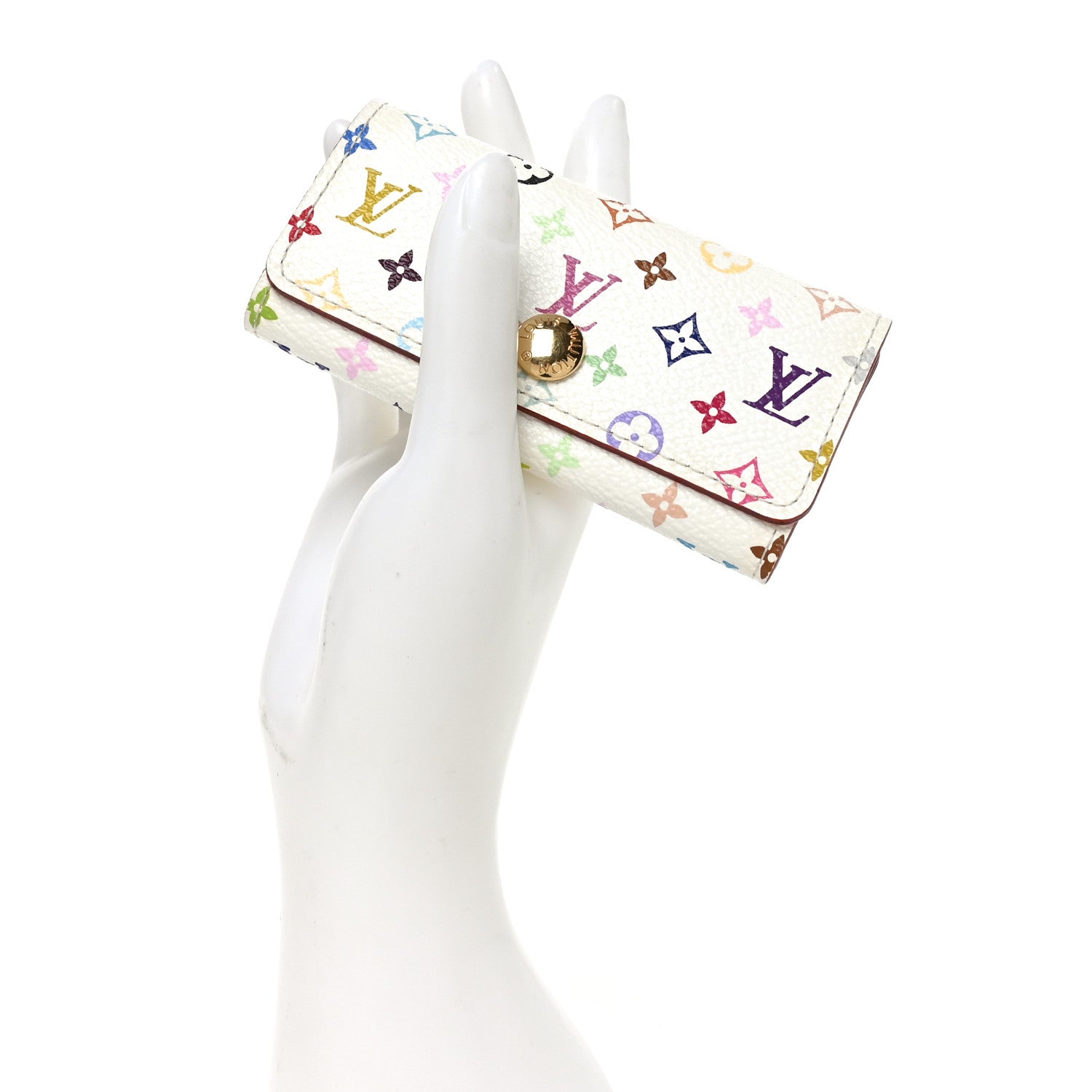 Louis Vuitton Monogram Multicolor Multicles 4 Key Holder White Litchi 2 of 7