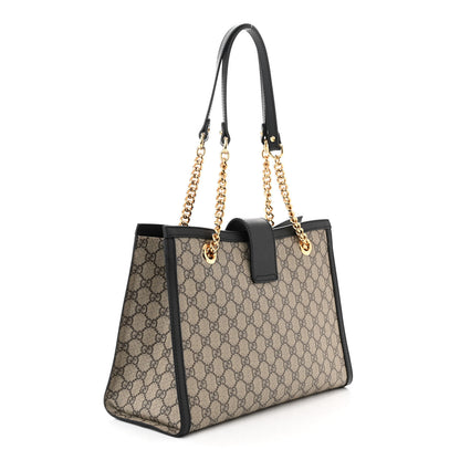 Gucci GG Supreme Monogram Medium Padlock Tote Black 3 of 11