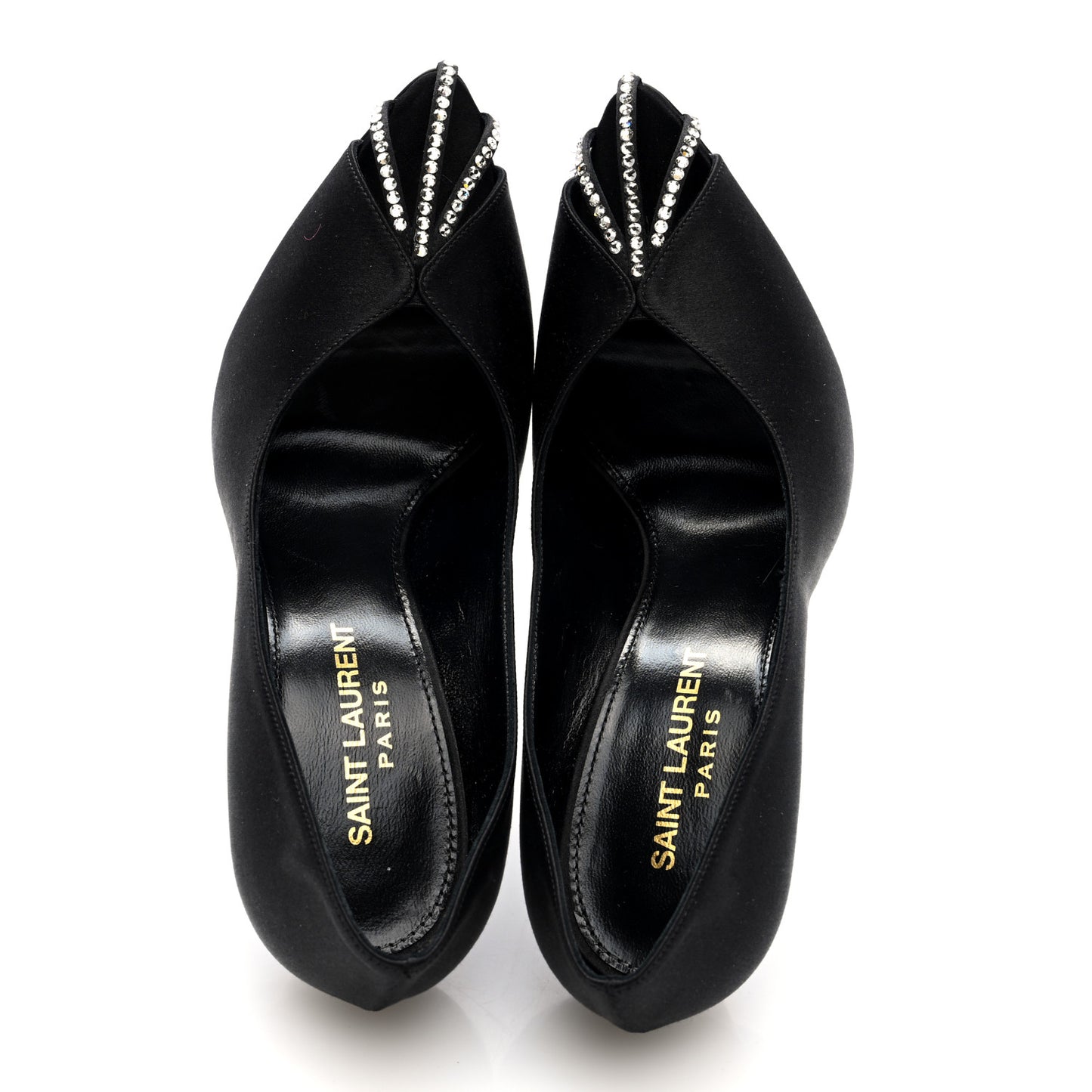 Satin Crystal Martinique 110 Pump 36 Black