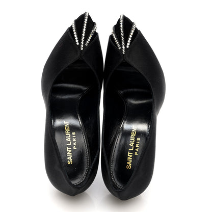 Saint Laurent Satin Crystal Martinique 110 Pump 36 Black 2 of 9
