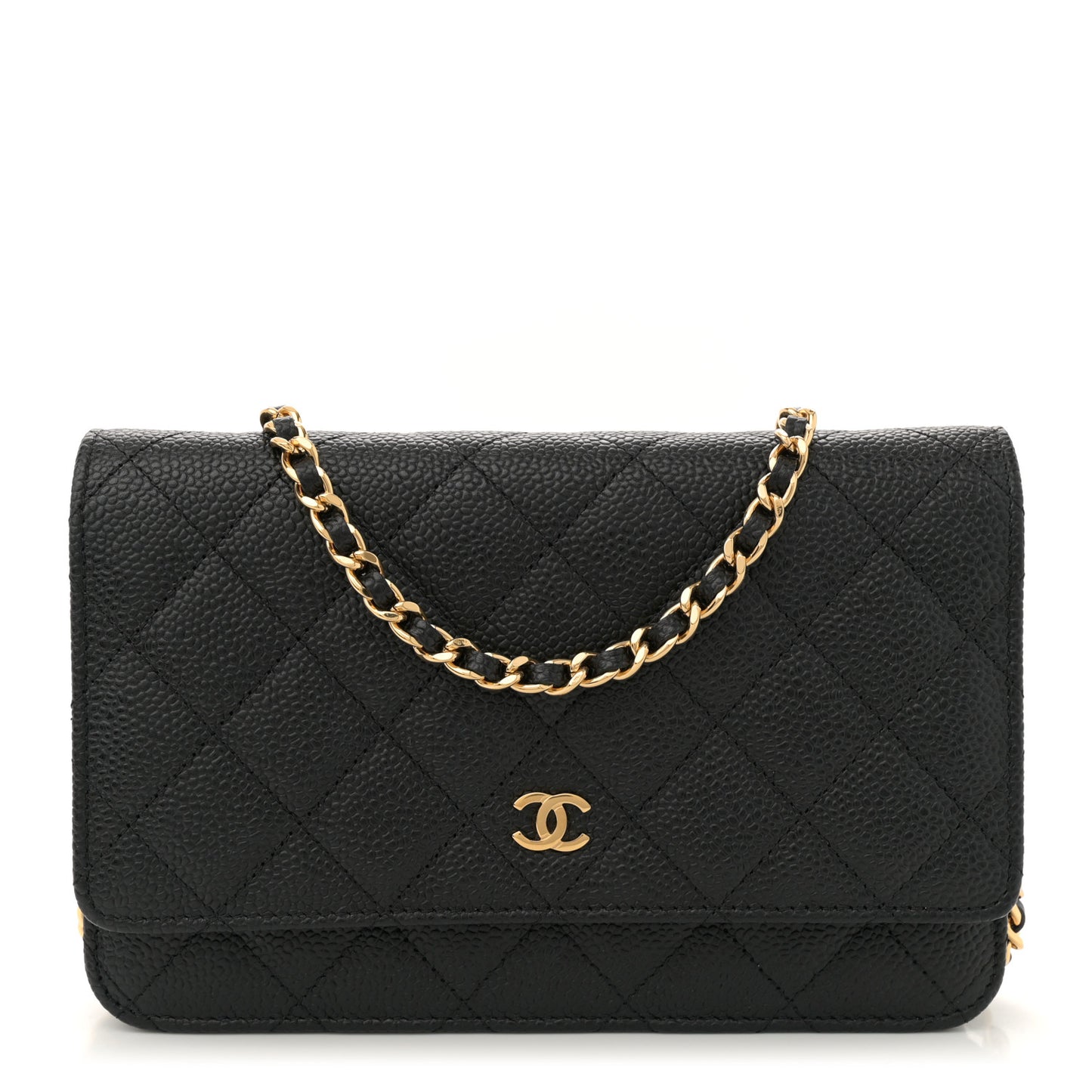 Caviar Quilted Wallet On Chain WOC Black