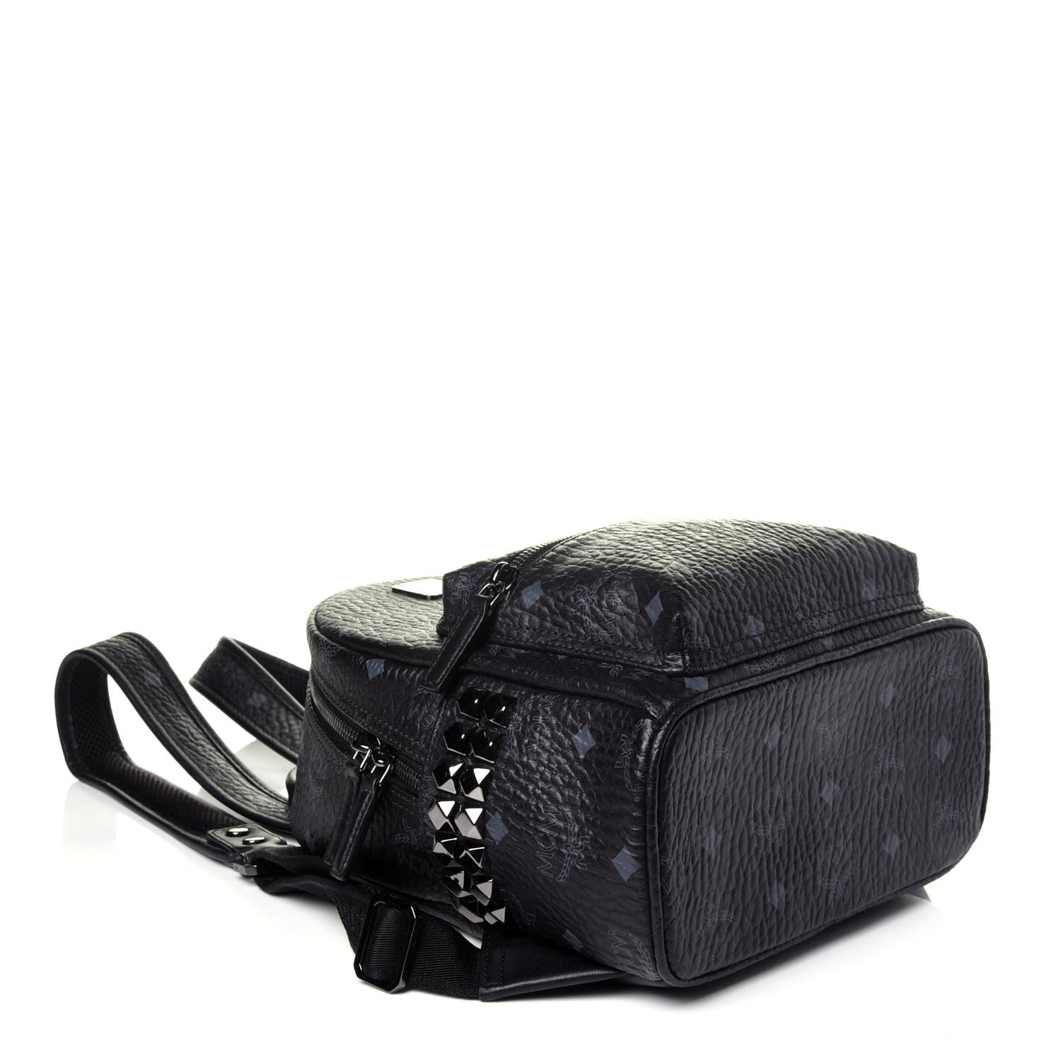 MCM Visetos Side Stud Mini Stark Backpack Black 3 of 12