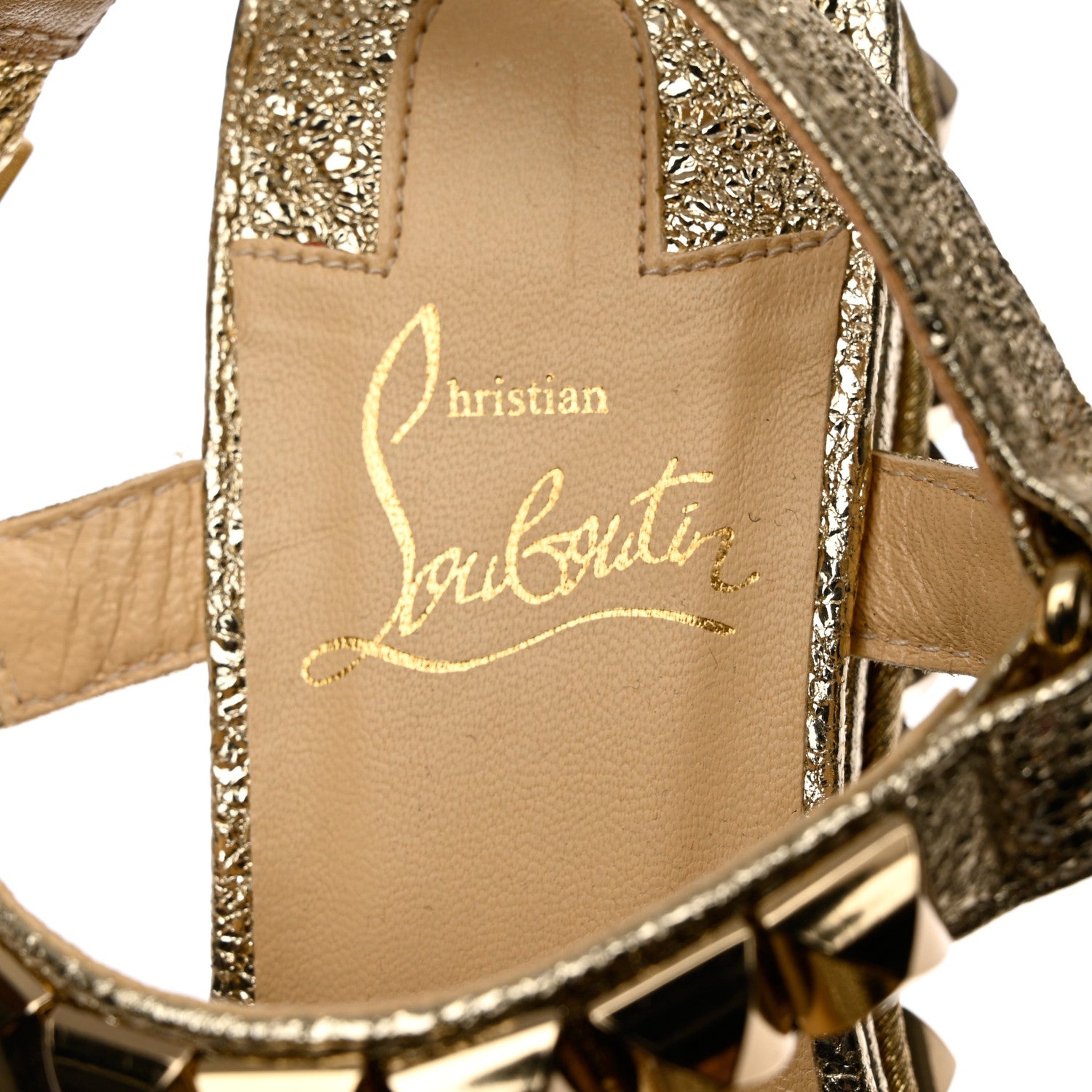 Christian Louboutin Specchio Vintage Cataclou 60 Platform Sandals 36 Platine Light Gold 7 of 12