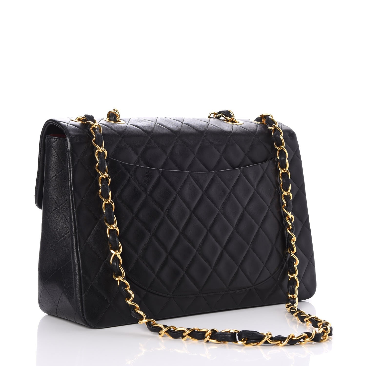 Chanel Lambskin Quilted XL Jumbo Single Flap Black 4 of 9