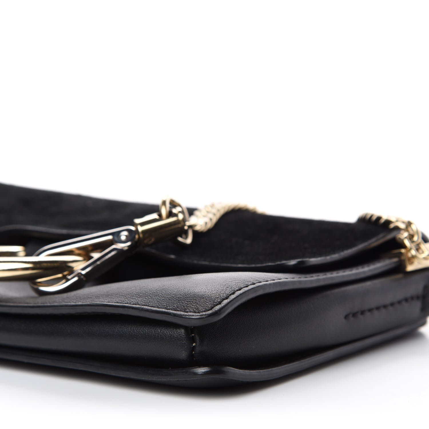 Chloe Suede Calfskin Small Faye Shoulder Bag Black 7 of 9