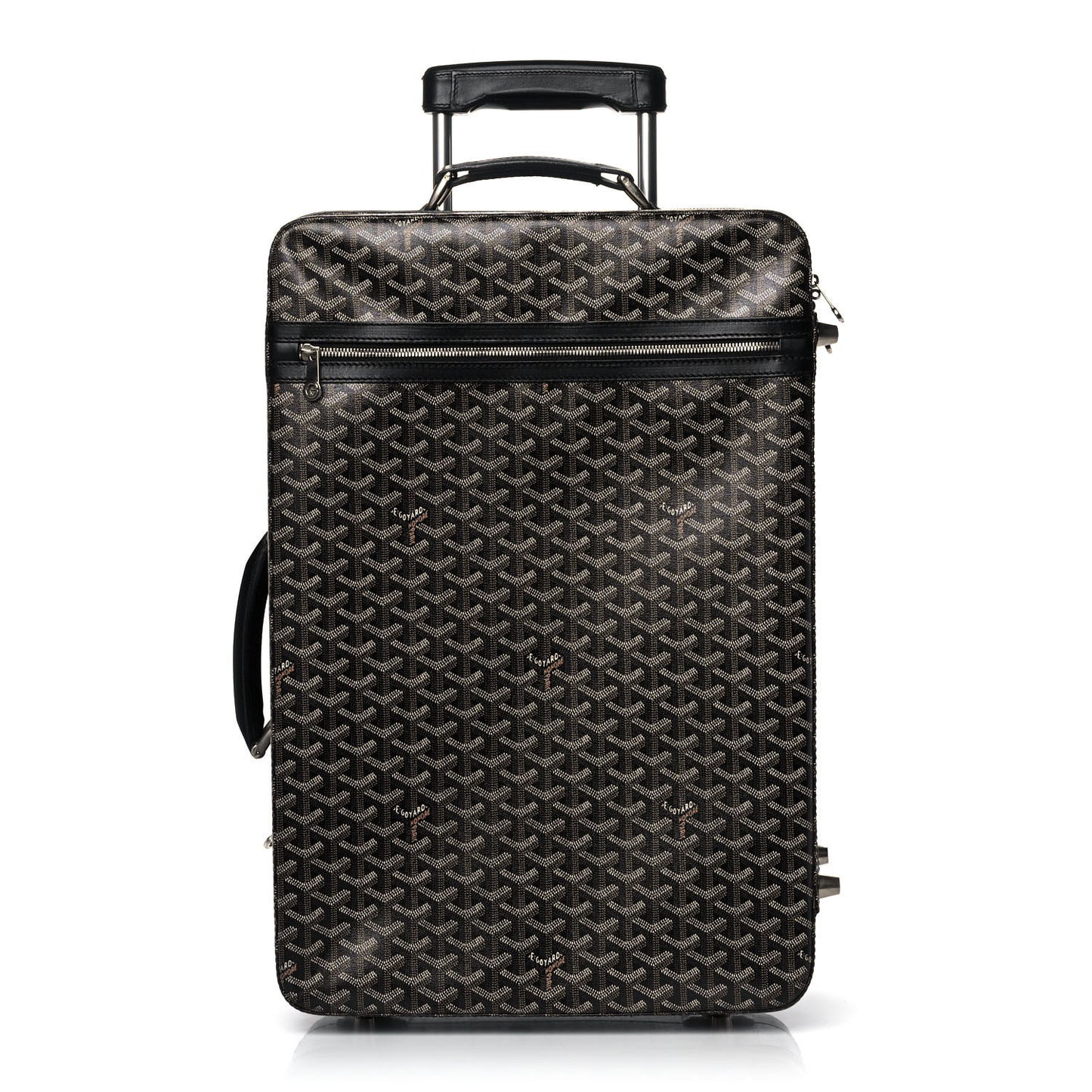 Goyardine Rolling Suitcase Trolley PM Black