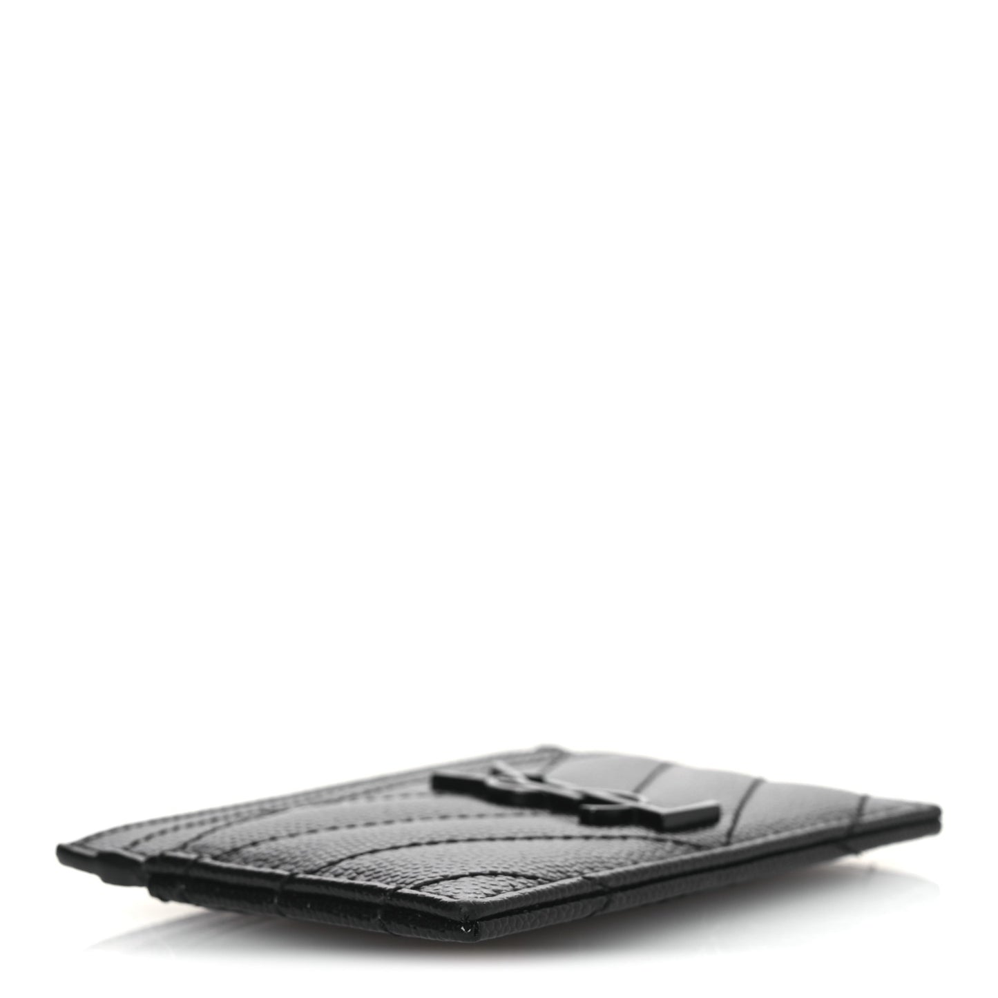 Grain De Poudre Matelasse Chevron Monochrome Monogram Credit Card Case Black