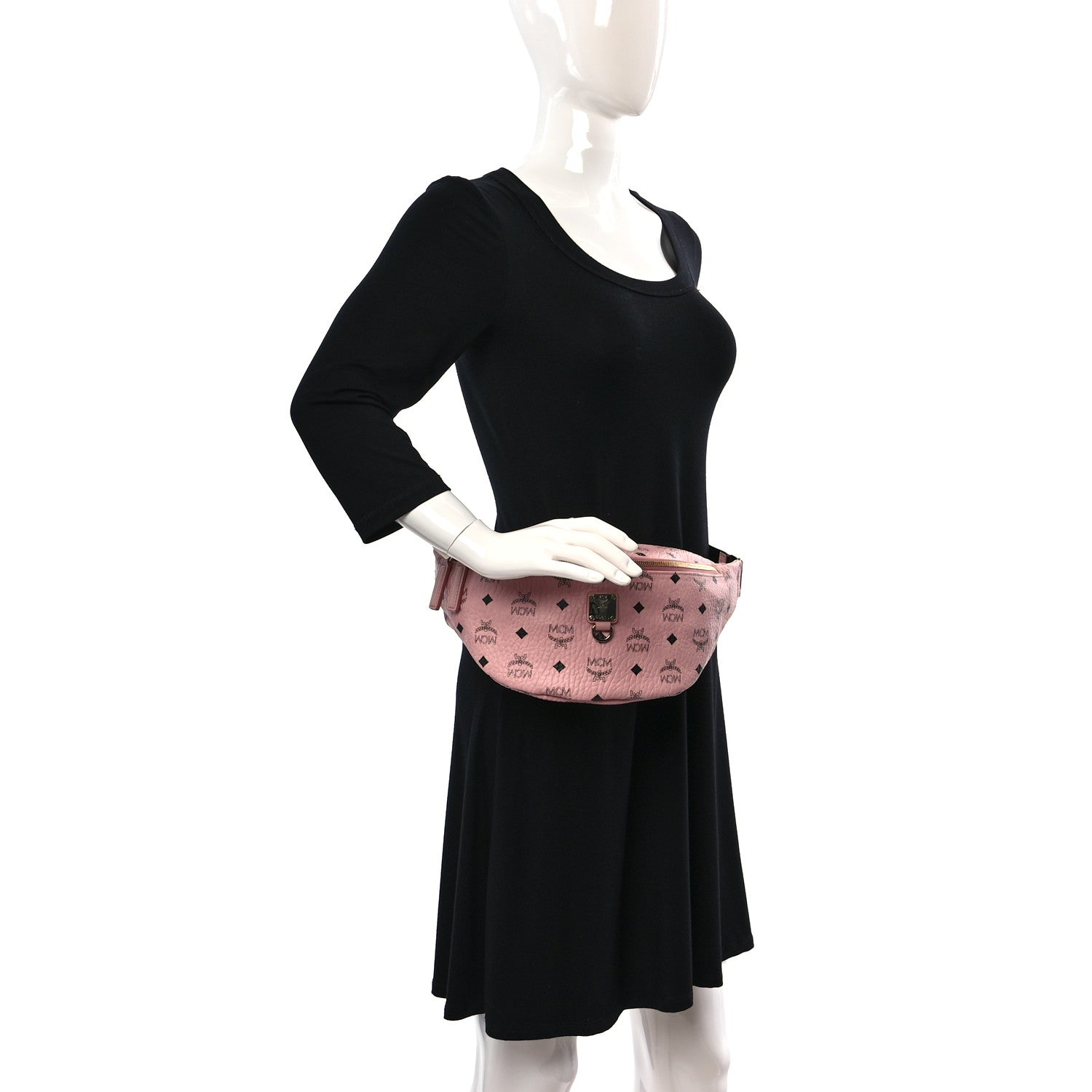 MCM Visetos Medium Fursten Belt Bag Pink 2 of 9