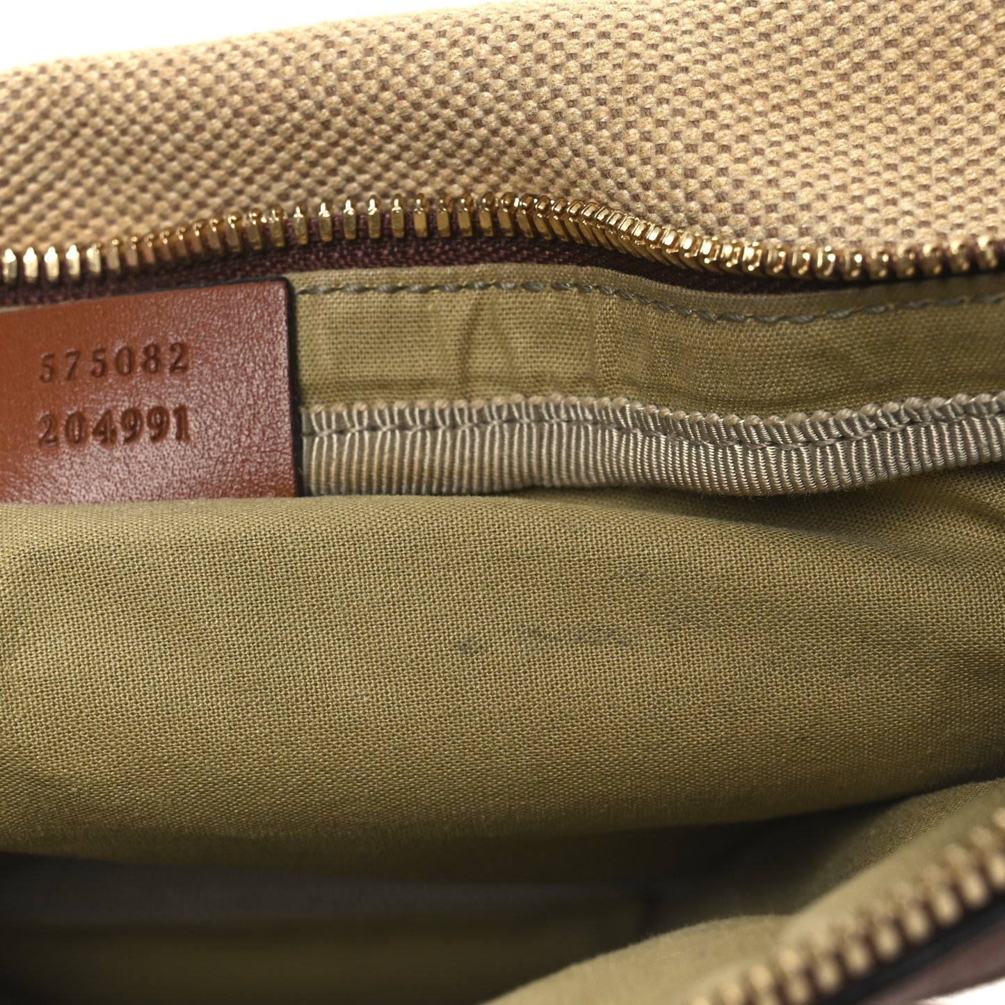 Vintage Canvas Web Belt Bag Sand Cuir