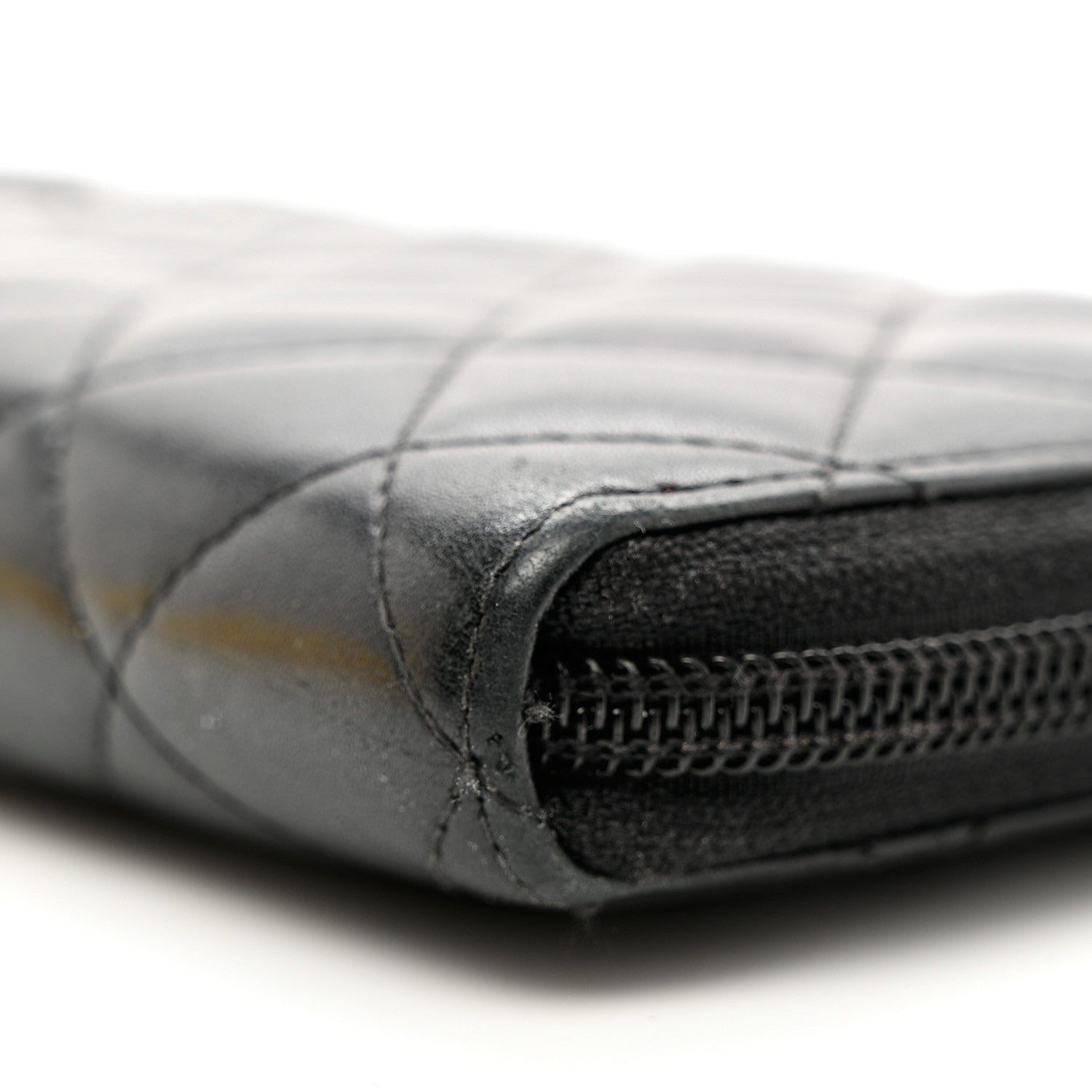 Chanel Calfskin Quilted Cambon Large Gusset Zip Around Wallet Black 11 of 12