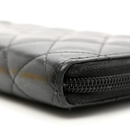 Chanel Calfskin Quilted Cambon Large Gusset Zip Around Wallet Black 11 of 12
